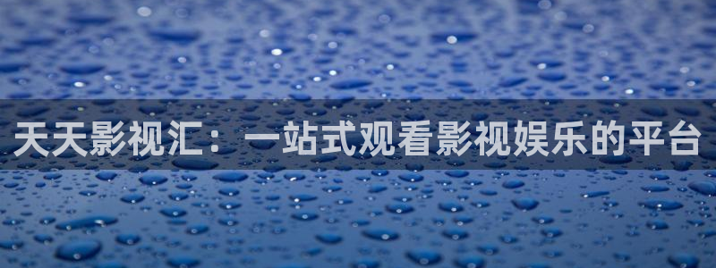 金牌影视官方入口在线观看：天天影视汇：一站式观看影视娱乐的平台